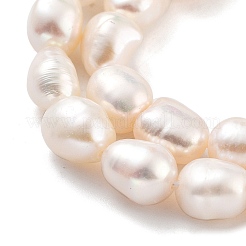 天然養殖淡水パールビーズ連売り  研磨両側  グレード6 A  ホワイト  6~7mm  穴：0.6mm  約23個/連  6.69''（17センチメートル）&nbsp;PEAR-P062-29F-X