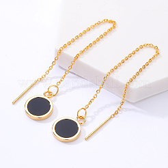 201 Stainless Steel Flat Round Tassel Ear Thread&nbsp;CS8373