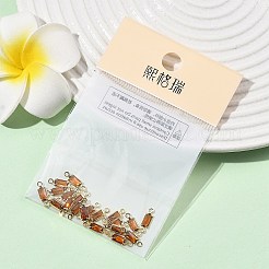 シェグレース 真鍮 パヴェ キュービックジルコニア 長方形コネクターチャーム  カドミウムフリー＆ニッケルフリー＆鉛フリー  長持ちメッキ  18KGP本金メッキ  チョコレート  11x3x1.5mm  穴：1mm＆1.2mm&nbsp;XGRQ2O217-445C-G