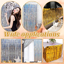 4Pcs 4 Styles Plastic/Aluminum Foil Fringe Curtains Table Skirt&nbsp;AJEW-GA0008-09