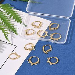 10個 5スタイル 真鍮フープピアス金具  鉛フリー＆ニッケルフリー＆カドミウムフリー  雲  18KGP本金メッキ  15.5x15.5x2mm  穴：1.2mm  ピン：0.9mm&nbsp;KK-FS0001-72
