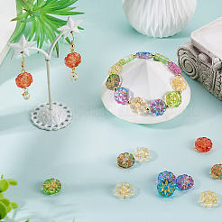 50Pcs Baking Paint and Golden Metal Enlaced Glass Beads&nbsp;DGLA-TA0001-55