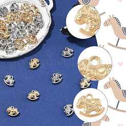 合金のチベット風チャーム  馬のチャームをロッキング  アンティークシルバー  12x14x4.5mm  穴：1.4mm&nbsp;FIND-FZC0006-003AS
