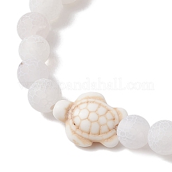 Dyed Natural Weathered Agate Round Beads Stretch Bracelets&nbsp;BJEW-JB11078-01