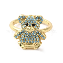Rack Plating Brass Micro Pave Cubic Zirconia Finger Ring&nbsp;RJEW-C072-32B-02G