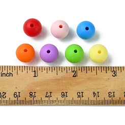 食品グレードの環境に優しいシリコーン焦点ビーズ 35 個  ラウンド  ミックスカラー  12mm  穴：2mm  7色  5個/塩素  35個。&nbsp;SIL-FS0001-22A