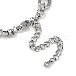 変色防止 304 ステンレススチール 楕円形リンクチェーン アンクレット  ステンレス鋼色  7-3/4インチ（19.8cm）&nbsp;AJEW-A057-05P