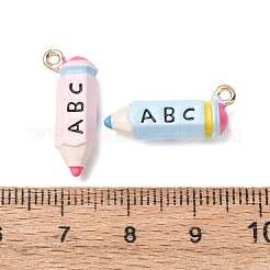 合金エナメルチャーム  鉛筆チャーム  ゴールドカラー  ミックスカラー  20.5x8.5x5.5mm  穴：1.4mm&nbsp;FIND-L028-03G