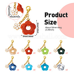 16Pcs 8 Colors Acrylic Flower Pendant Locking Stitch Markers&nbsp;HJEW-TA0001-19