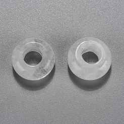 天然水晶ヨーロッパのビーズ  大穴ビーズ  ロンデル  12x6mm  穴：5mm&nbsp;G-G740-12x6mm-30