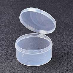 クリアプラスチックビーズ収納ケース  ヒンジ付き蓋付き  コラム  透明  5.5x2.8cm  内径：4.6のCM&nbsp;CON-Z004-02A