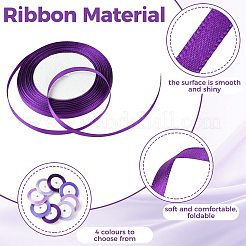 8Rolls 4 Colors Single Face Satin Ribbon&nbsp;OCOR-FS0001-10C