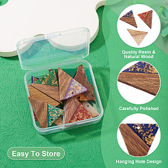 14Pcs 7 Colors Opaque Resin and Walnut Wood Pendants&nbsp;RESI-TA0005-15