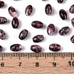 塗装ガラスシードビーズスプレー  オーバル  ライトコーラル  7x4~4.5mm  穴：0.9mm  約2500個/ポンド&nbsp;SEED-T007-14K