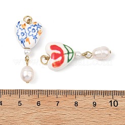 Handmade Porcelain & 304 Stainless Steel Pendants&nbsp;PALLOY-JF05559