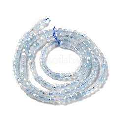 天然石アクアマリンビーズ連売り  多面カット  キューブ  2.5x2.5x2.5mm  穴：0.7mm  約170個/連  15.35''（39センチメートル）&nbsp;G-D467-A10