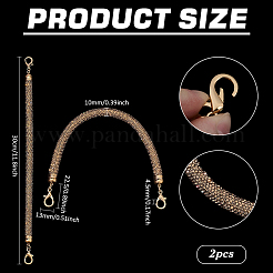 2Pcs Alloy Topaz Rhinestone Bag Handles&nbsp;DIY-PH0028-95G