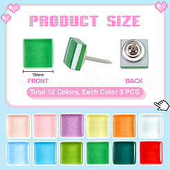 36Pcs 12 Colors Iron Drawing Pins&nbsp;AJEW-PH01677