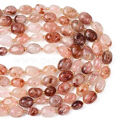 Natural Hematoid Quartz/Ferruginous Quartz Beads Strands&nbsp;G-G453-D12-01