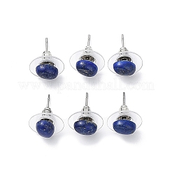 女性用天然石スタッドピアス  304ステンレススチール製イヤリング  オーバル  8x6mm  ピン：0.8mm&nbsp;EJEW-E285-01P