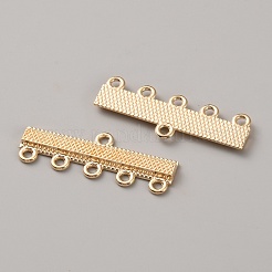 亜鉛合金シャンデリアコンポーネントリンク  長方形  ライトゴールド  10.5x29.5x1.5mm  穴：1.6mm&nbsp;FIND-WH0141-012B