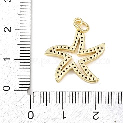 真鍮製マイクロパヴェキュービックジルコニアペンダント  丸カン付き  18KGP本金メッキ  ヒトデ  21x19x2.2mm&nbsp;LS-KK-H525-01E-G