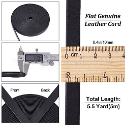 フラットレザージュエリーコード  ジュエリーDIY製版材料  ブラック  10x1.4mm  約5.25~5.47ヤード（4.8~5m）/ロール&nbsp;WL-GF0001-06A-01