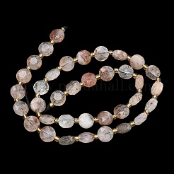 Natural Black Gold Rutilated Quartz Beads Strands&nbsp;G-C116-A182-02