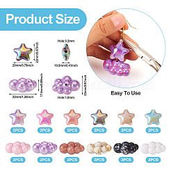 24PCS 2Style Opaque Acrylic Beads and UV Platings Acrylic Beads&nbsp;SACR-TA0001-27