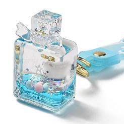 ミックスボトルアクリルペンダントキーホルダー装飾  液体流砂フローティングベア＆スターハンドバッグアクセサリー  合金パーツ  21.5~22cm&nbsp;KEYC-D018-05