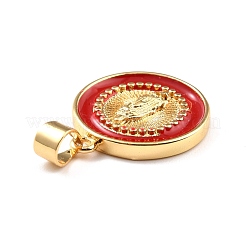 Brass Enamel Pendants&nbsp;KK-P209-02G-RS