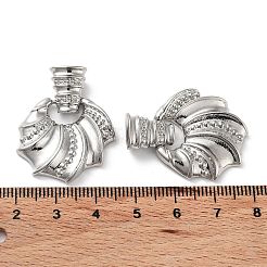 真鍮チャーム  カドミウムフリー＆鉛フリー  花  プラチナ  31x25x4mm  穴：5x2mm&nbsp;KK-K353-09P