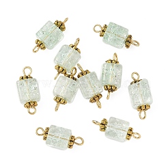 10Pcs Transparent Crackled Glass Cube Connector Charms&nbsp;PALLOY-JF03945