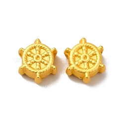 ラックめっき合金欧州ビーズ  大穴ビーズ  舵  マットゴールドカラー  12x10.5x7mm  穴：4.5mm&nbsp;PALLOY-K255-10MG