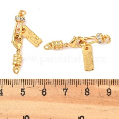 Brass Micro Pave Clear Cubic Zirconia Ends with Chain&nbsp;KK-K364-49G