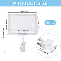 Clear Rectangle Message Photo Holders with PVC Memo Clips&nbsp;AJEW-WH0248-814