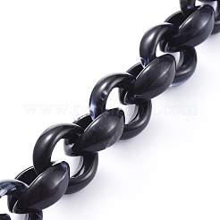 手作りアクリルローロチェーン  ベルチャーチェーン  天然石風  ミックスカラー  リンク：20x18x8mm  約39.37インチ（1m）/連&nbsp;AJEW-JB00537