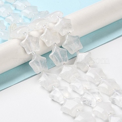 天然石クオーツクリスタルビーズ連売り  水晶  膨らんだ星  14~15.5x15~16x6.5~7mm  穴：1mm  約24~25個/連  15.55''~15.95''（39.5~40.5センチメートル）&nbsp;G-NH0005-027