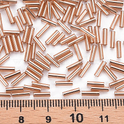 メッキガラス竹ビーズ  メタリックカラー  ダークサーモン  6~7x2mm  穴：1mm  約10000個/ポンド&nbsp;SEED-S046-01B-39A