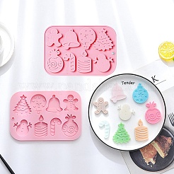 2Pcs DIY Christmas Theme Food Grade Silicone Molds&nbsp;DIY-CJ0002-13