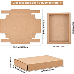 クラフト紙の折りたたみボックス  引き出しボックス  長方形  バリーウッド  完成品：20x15x3cm&nbsp;CON-WH0010-01K-C