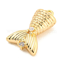 Brass Micro Pave Clear Cubic Zirconia Pendants&nbsp;KK-U015-08G