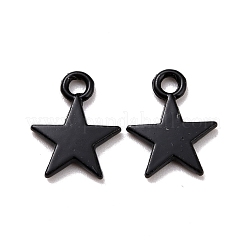 合金チャーム  スター  電気泳動黒  12x9.5x1mm  穴：1.8mm&nbsp;FIND-K007-01EB