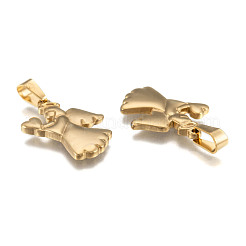エンジェル 304 ステンレス ペンダント  ゴールドカラー  25x18x2mm  穴：7x4mm&nbsp;STAS-M232-02G