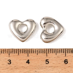 CCBプラスチックペンダント  ハートチャーム  プラチナ  13x15x4mm  穴：4mm&nbsp;CCB-C002-03A-P