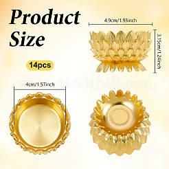 合金製キャンドルホルダー14個  ハスの花  ゴールドカラー  49x31.5mm  内径：40mm&nbsp;AJEW-WA0004-41