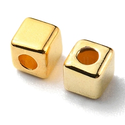 CCBプラスチックビーズ  キューブ  ゴールドカラー  3x3x3mm  穴：1.2mm&nbsp;CCB-YW0001-09