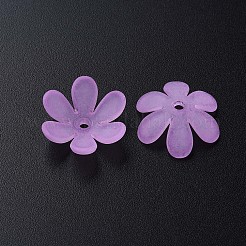 透明なアクリルビーズ  艶消し  花  スミレ  20.5x18.5x6.5mm  穴：2mm  約342個/200g&nbsp;X1-MACR-S373-107-D03