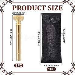真鍮製クリスチャンポケット聖水スプリンクラー（PUレザーケース付き）  ゴールドカラー  125x30mm&nbsp;FIND-WH0366-382G