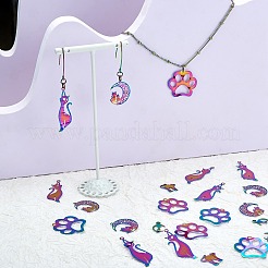 40Pcs 5 Style Ion Plating(IP) 201 Stainless Steel Pendants&nbsp;STAS-SZ0002-68